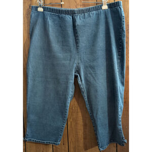 Mainstreet Blues USA Pull-On Denim Capris Cropped Jeans PLus Size‎ J4 42" 2X XX